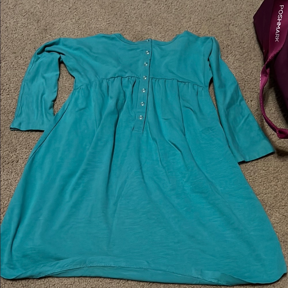 Kate Quinn Blue 3/4 Sleeve Crew Neck Sundress